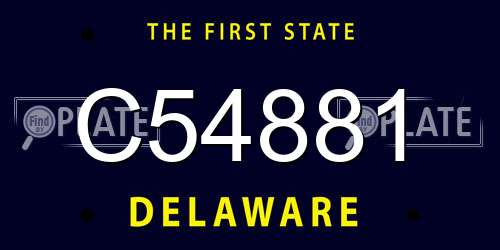 C54881 Delaware License Plate