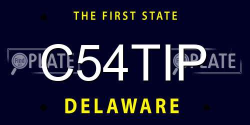 C54TIP Delaware License Plate