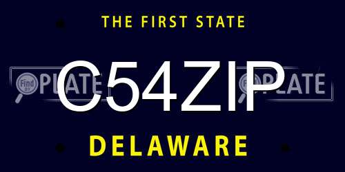 C54ZIP Delaware License Plate
