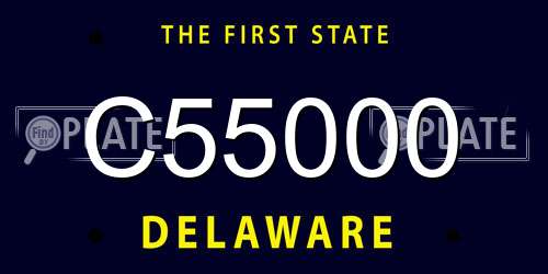 C55000 Delaware License Plate