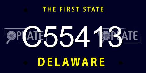 C55413 Delaware License Plate