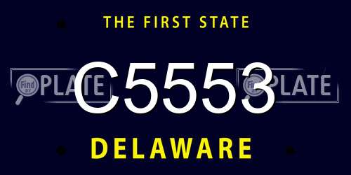 C5553 Delaware License Plate