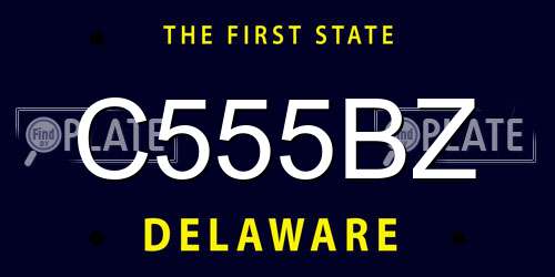 C555BZ Delaware License Plate