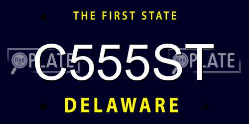 C555ST Delaware License Plate