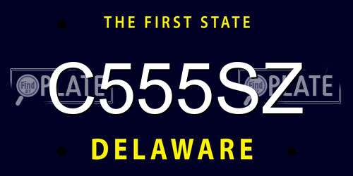 C555SZ Delaware License Plate