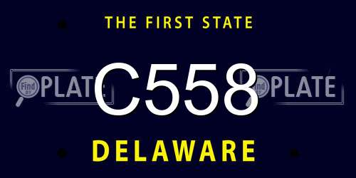 C558 Delaware License Plate