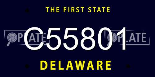 C55801 Delaware License Plate