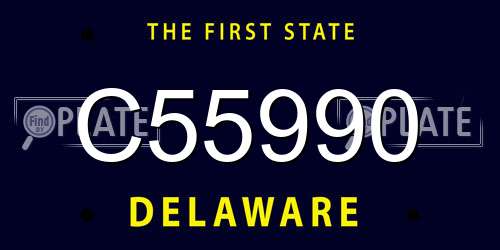 C55990 Delaware License Plate