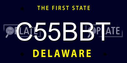 C55BBT Delaware License Plate