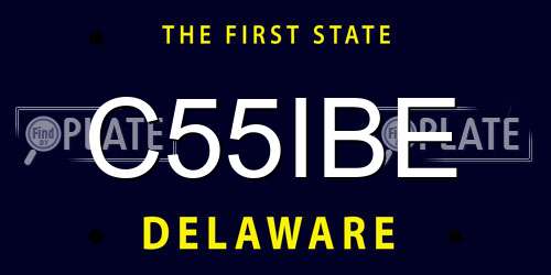 C55IBE Delaware License Plate