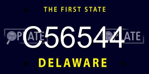 C56544 Delaware License Plate