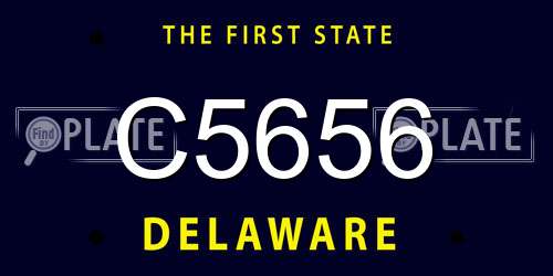 C5656 Delaware License Plate