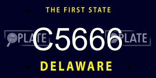 C5666 Delaware License Plate