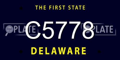 C5778 Delaware License Plate