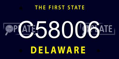 C58006 Delaware License Plate