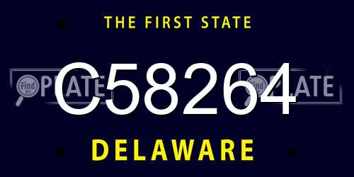 C58264 Delaware License Plate
