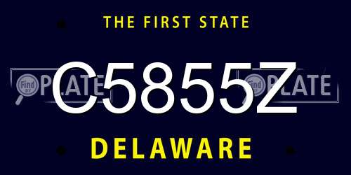C5855Z Delaware License Plate