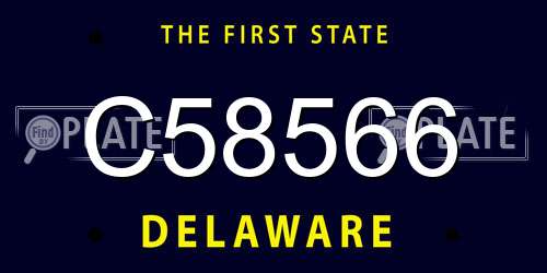 C58566 Delaware License Plate