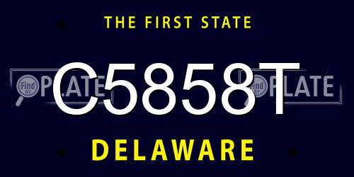 C5858T Delaware License Plate