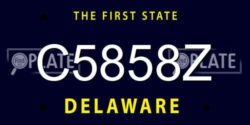 C5858Z Delaware License Plate