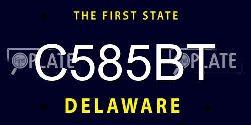 C585BT Delaware License Plate