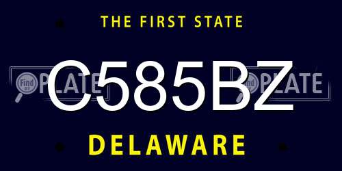 C585BZ Delaware License Plate