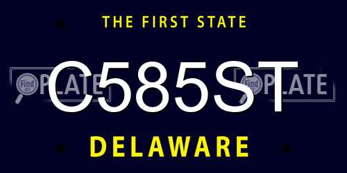 C585ST Delaware License Plate