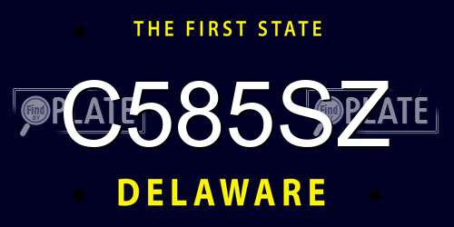 C585SZ Delaware License Plate