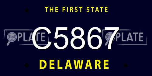C5867 Delaware License Plate