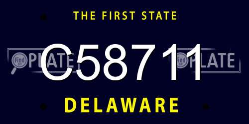 C58711 Delaware License Plate