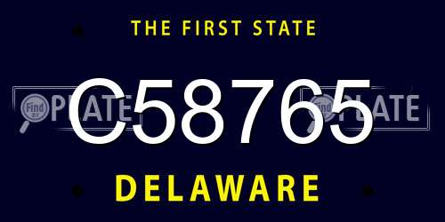 C58765 Delaware License Plate