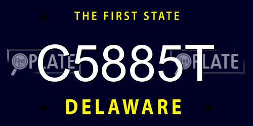 C5885T Delaware License Plate