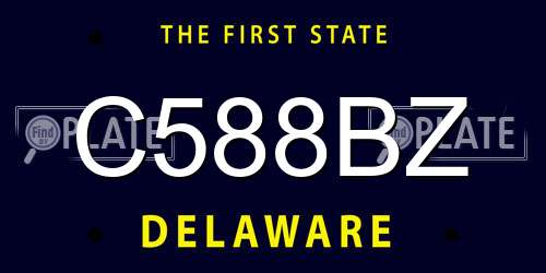 C588BZ Delaware License Plate