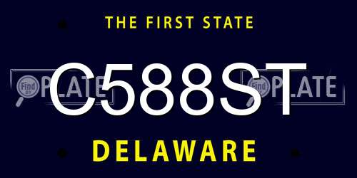 C588ST Delaware License Plate