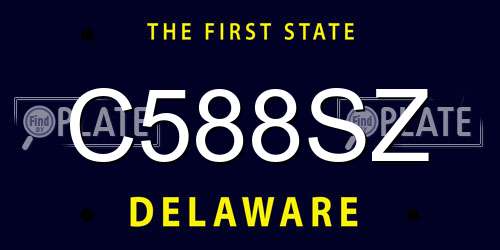 C588SZ Delaware License Plate