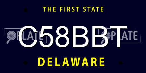 C58BBT Delaware License Plate