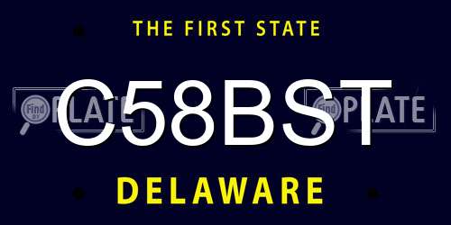 C58BST Delaware License Plate