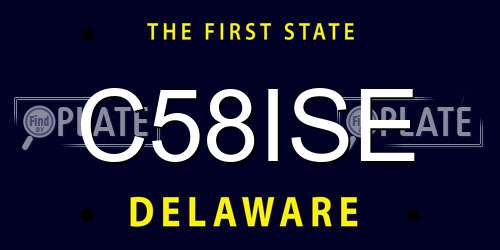 C58ISE Delaware License Plate