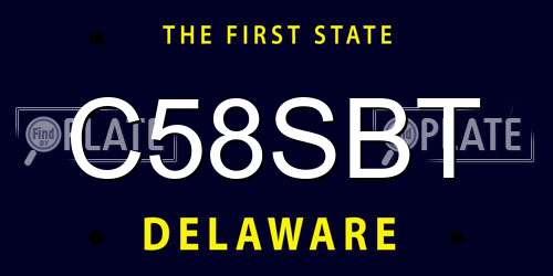 C58SBT Delaware License Plate