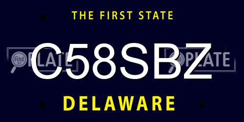 C58SBZ Delaware License Plate