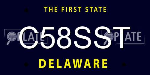 C58SST Delaware License Plate