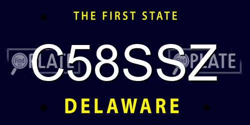 C58SSZ Delaware License Plate