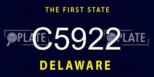 C5922 Delaware License Plate