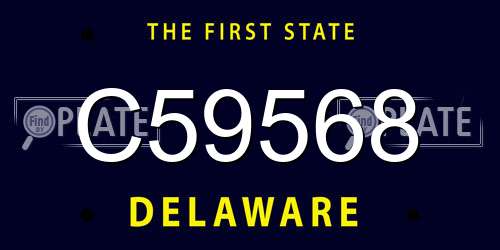 C59568 Delaware License Plate