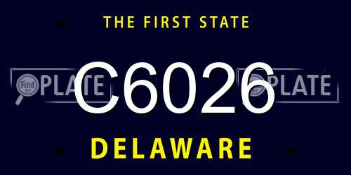 C6026 Delaware License Plate