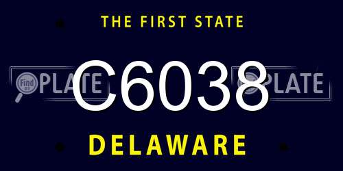 C6038 Delaware License Plate