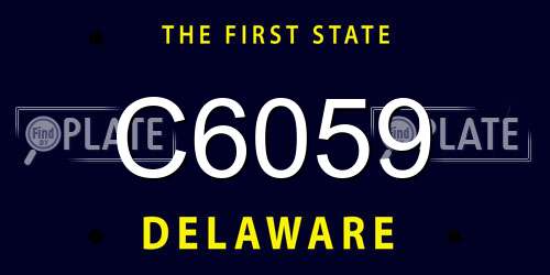 C6059 Delaware License Plate