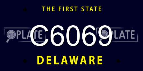 C6069 Delaware License Plate
