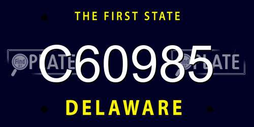 C60985 Delaware License Plate
