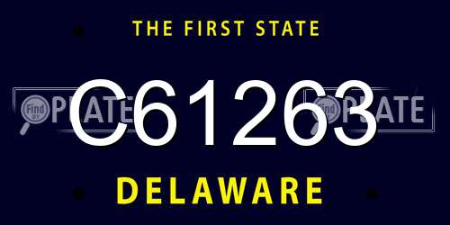 C61263 Delaware License Plate